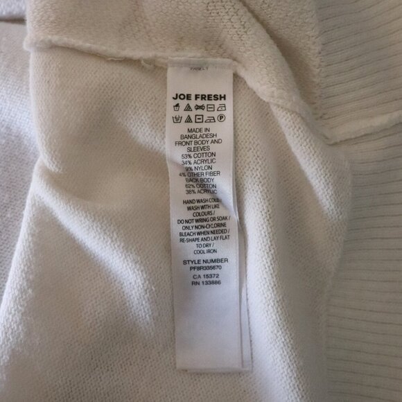 Joe Fresh Women's Sz 1X White Camouflage Crewneck Ribbed Knit Stretch Sweater - Picture 10 of 10
